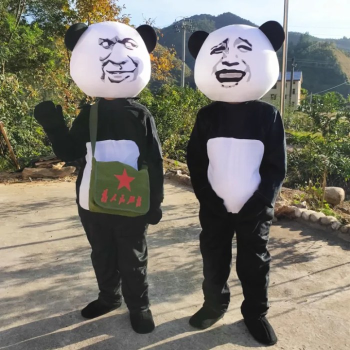 Panda bear diy costume