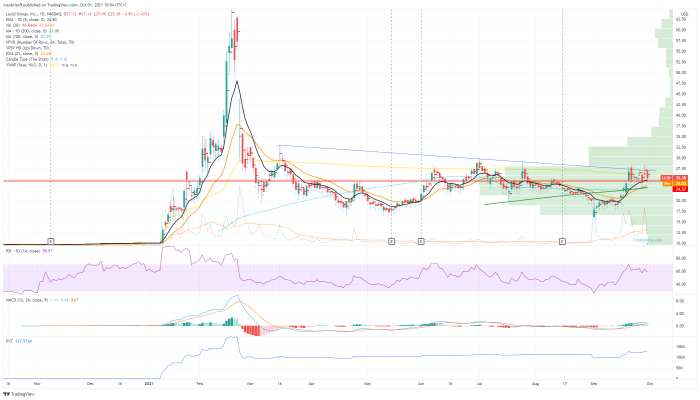 Lcid stock price chart